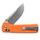 The made in the USA Kline EDC slide lock folding pocket knife with orange handle with Magnacut steel blade.