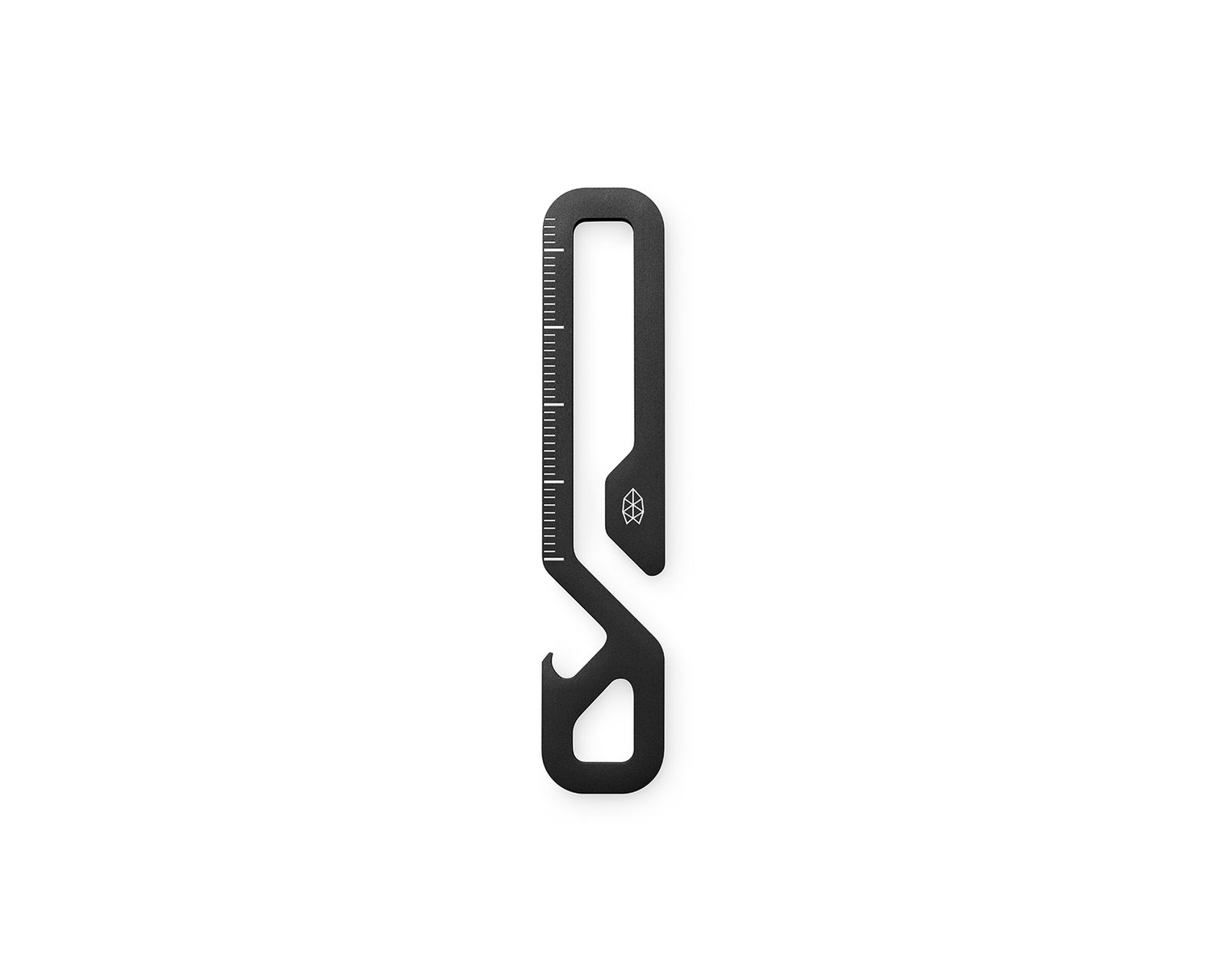 The Rowan EDC keychain hook in black.