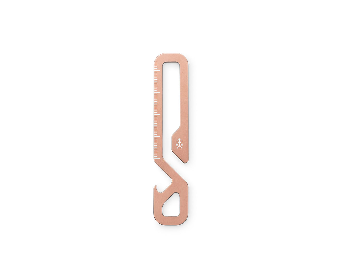 The Rowan EDC keychain hook in rose gold.