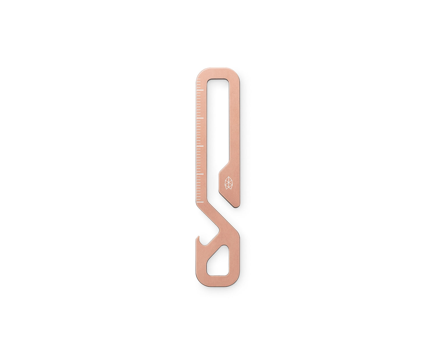 The Rowan EDC keychain hook in rose gold.