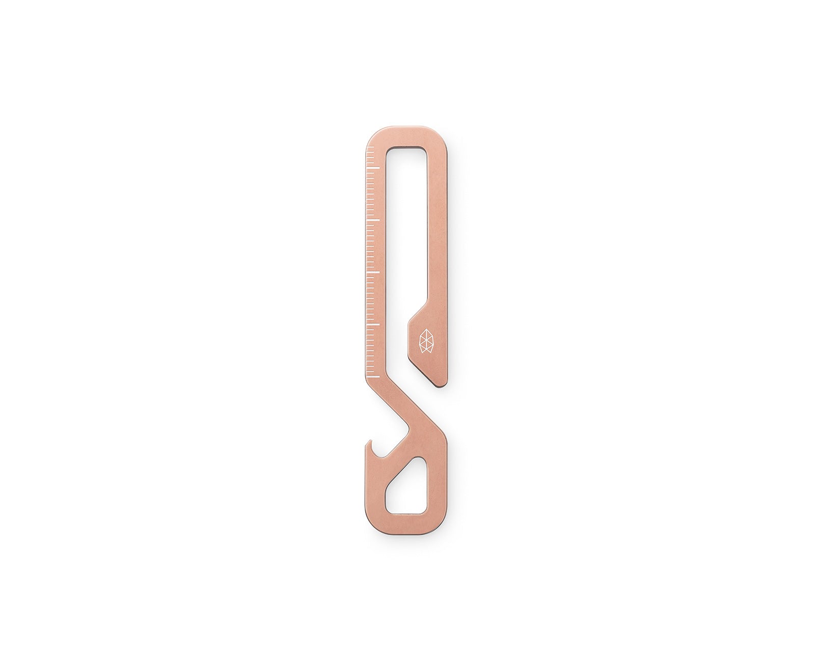 The Rowan EDC keychain hook in rose gold.