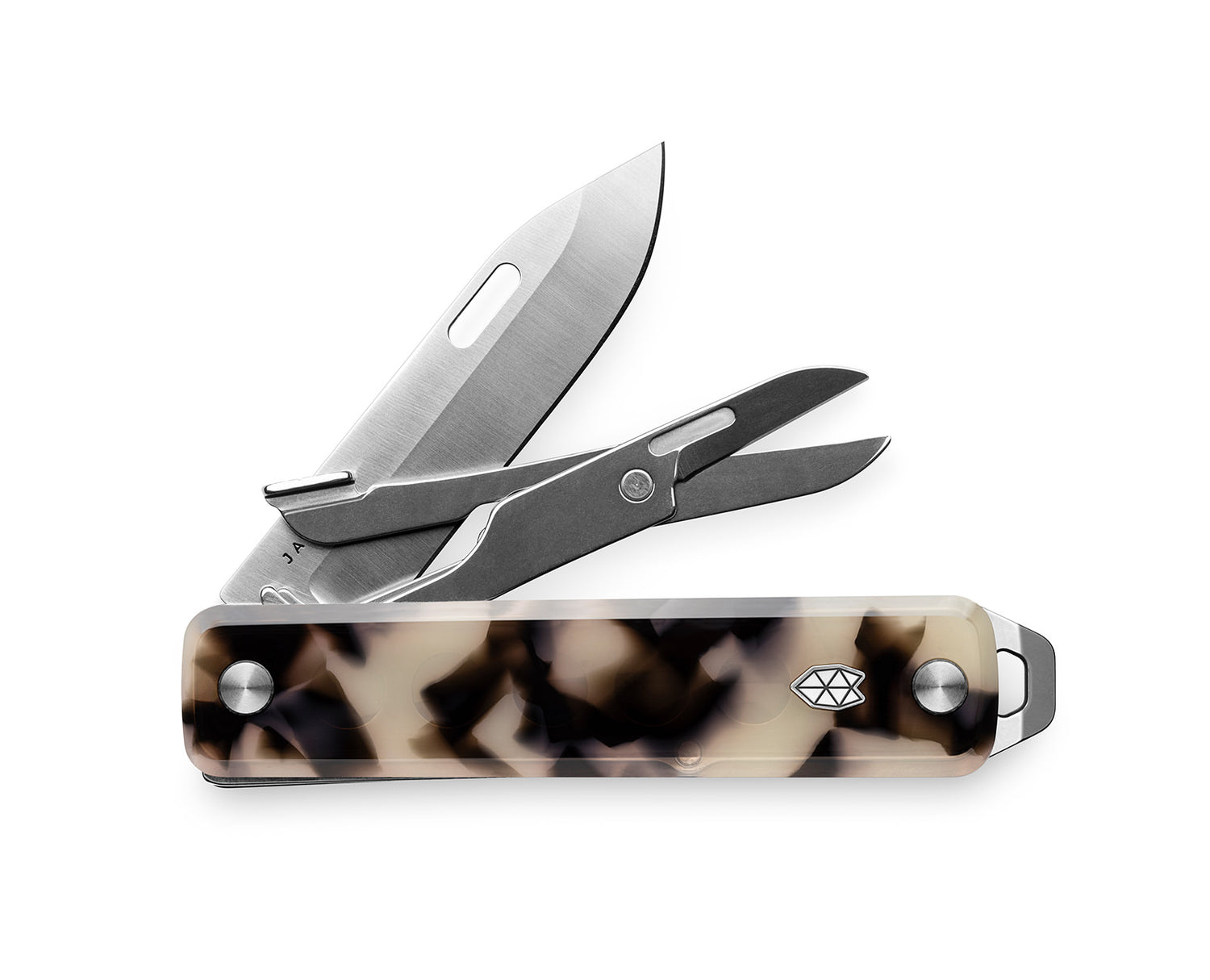 The Ellis EDC multitool in desert tortoise eco-acetate.