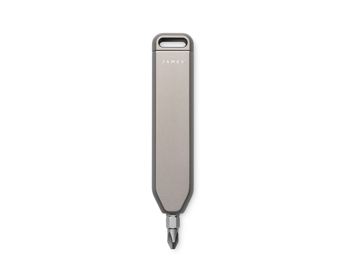 The Warrick EDC screwdriver bit driver in coyote tan open vertically orientated.