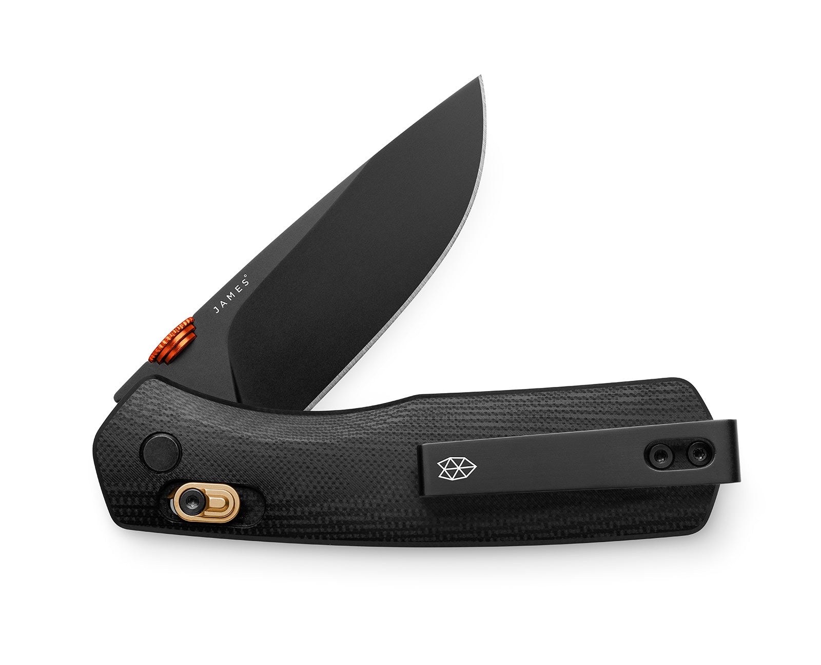 The Carter slide-lock EDC pocket knife in black and fire.