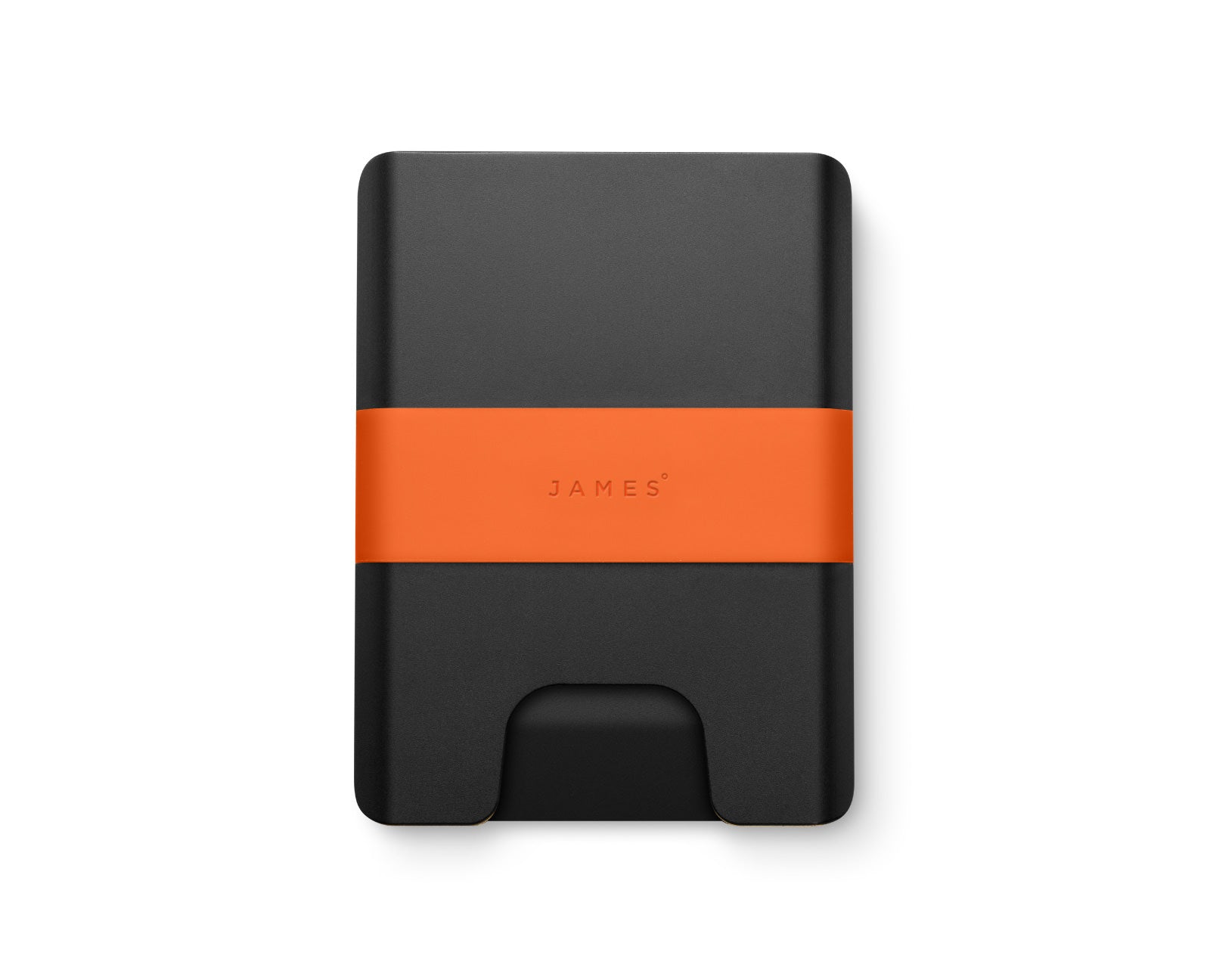 The Lowe minimalist card holder wallet in black and fire.