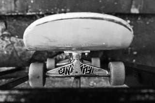 The front view of a skateboard.