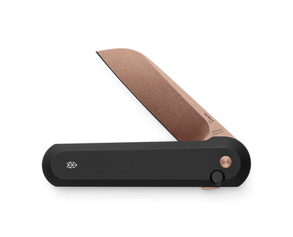 The Wells pocket knife in black and rose gold.