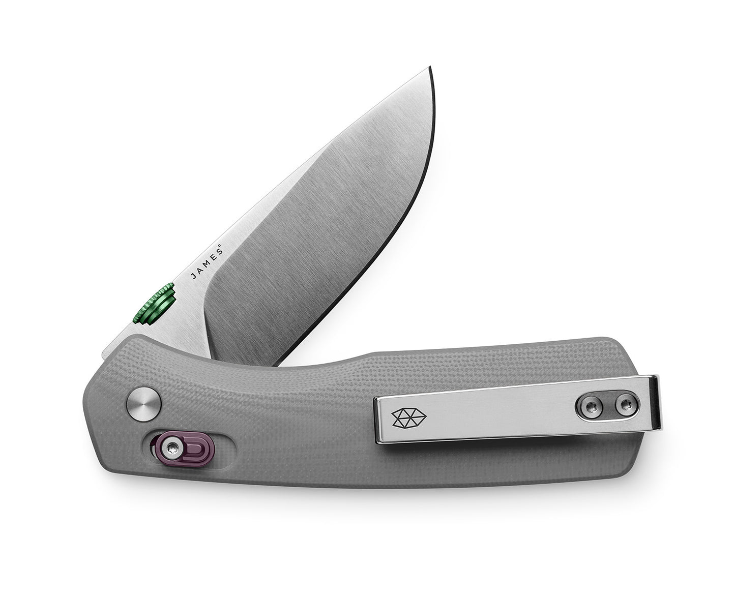 The Carter EDC slidelock pocket knife in primer gray and stainless.