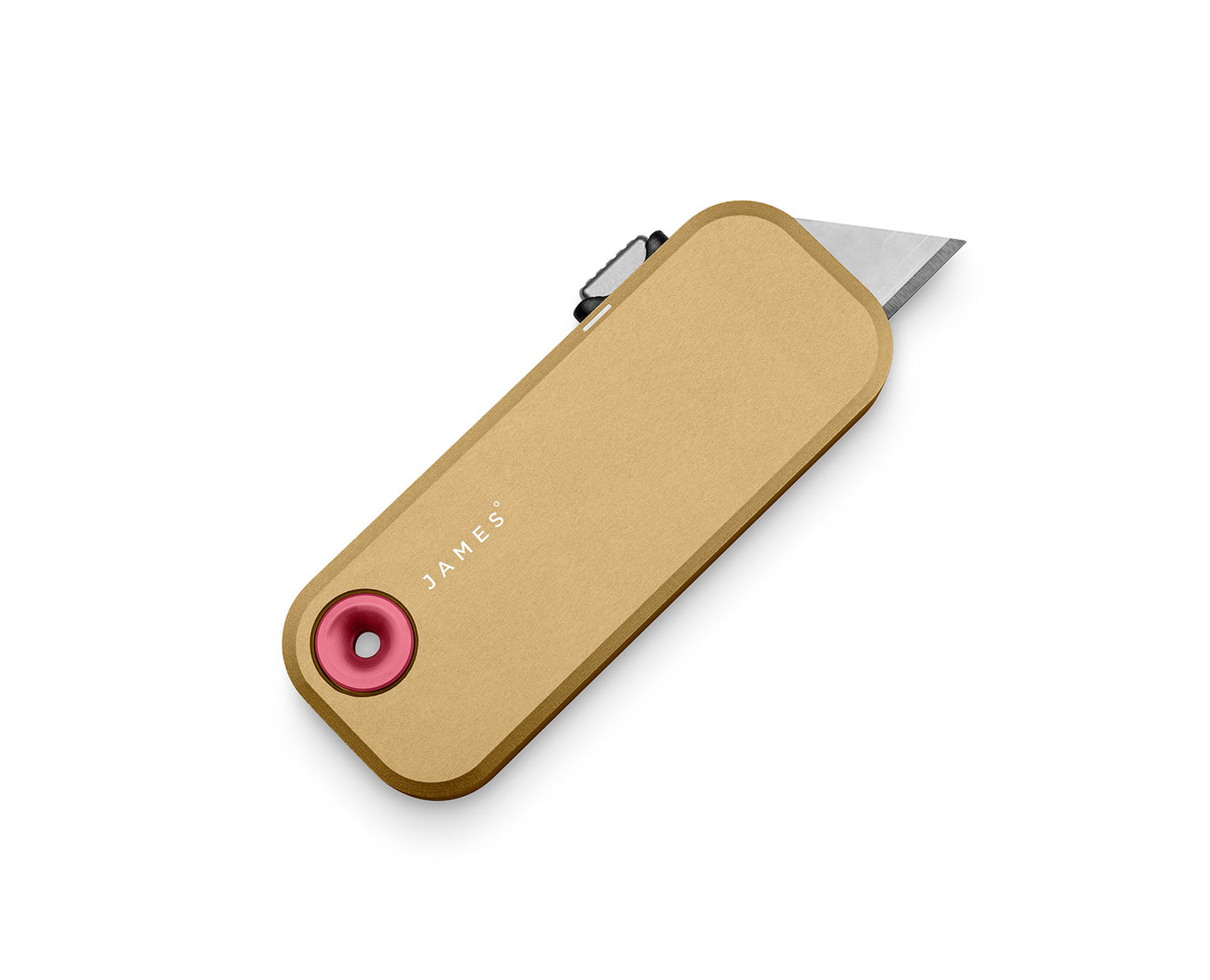 The Palmer utility box cutter in Buttermilk and Raspberry.