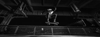 Skateboarder Beatrice Domond doing an ollie on a bridge in NYC.