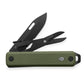 The Ellis EDC multi-tool with OD green handle and black tools.