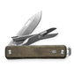 The Ellis EDC multi-tool with OD green micarta handle and stainless steel tools.