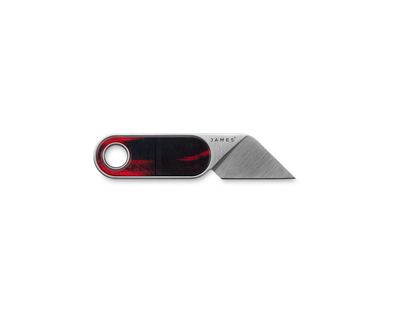 The Abbey mini fixed blade fixed blade knife with red tie dye vinyl.