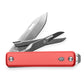The Ellis EDC multi-tool folding pocket knife with a coral handle.