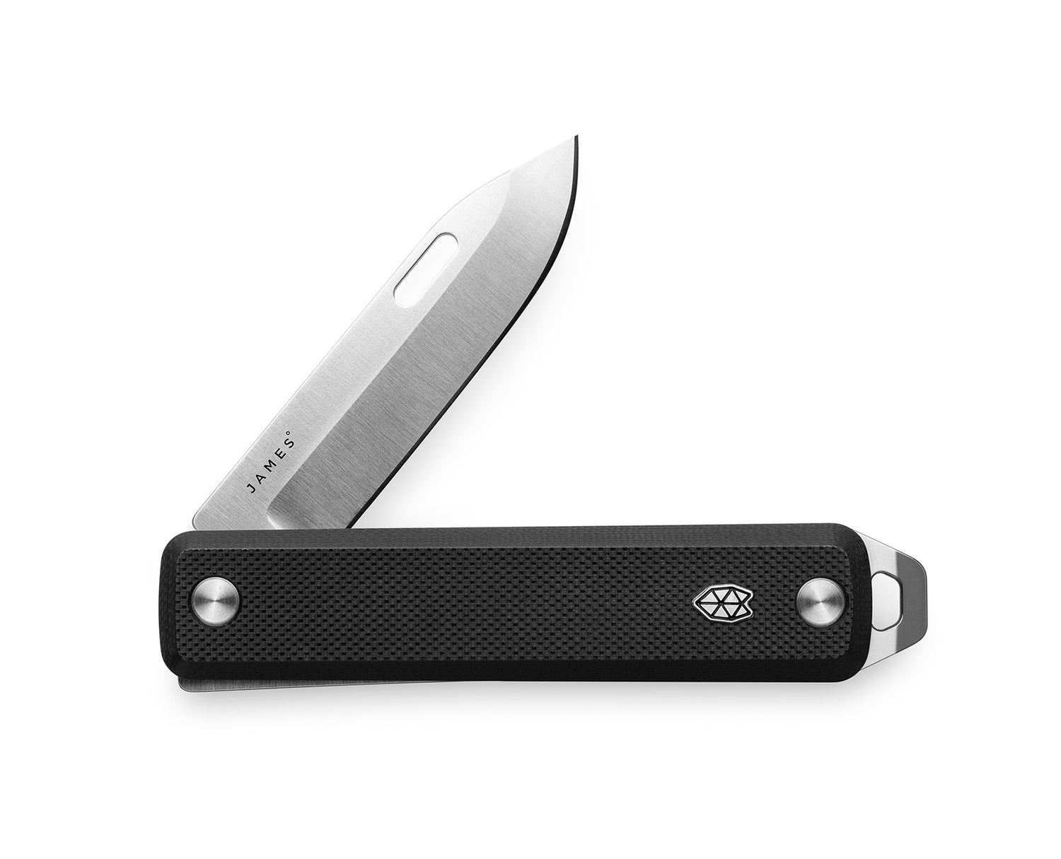The Ellis Slim EDC slip joint folding pocket knife in black with stainless steel blade.